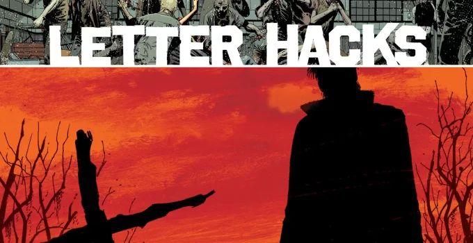 Arte com imagem da capa da The Walking Dead Deluxe 6 para o Letter Hacks.