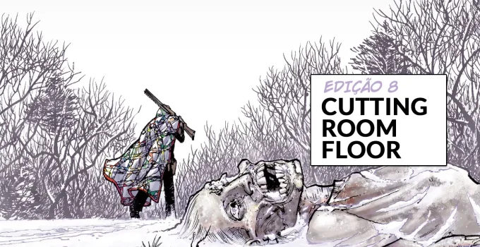 Arte com imagem da capa da The Walking Dead Deluxe 8 para o Cutting Room Floor.