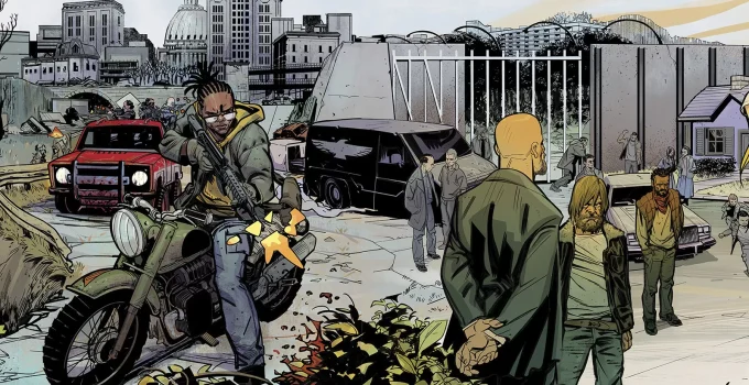 Arte de Conor Hughes para as capas variantes da The Walking Dead Deluxe.