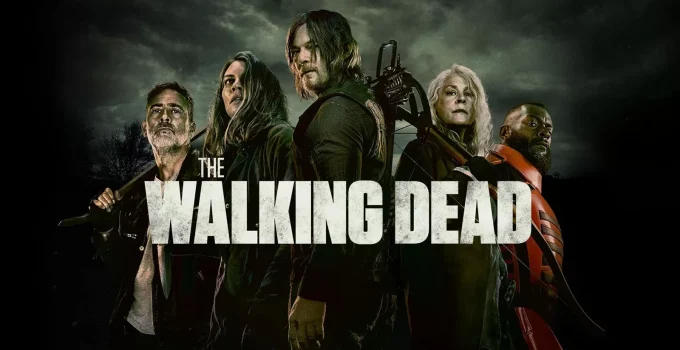 Personagens principais de The Walking Dead em pôster da 11ª temporada da série.