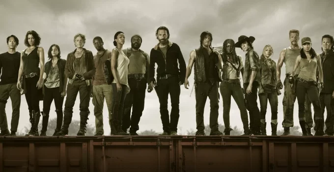 Os personagens principais da 5ª temporada de The Walking Dead em pôster oficial.