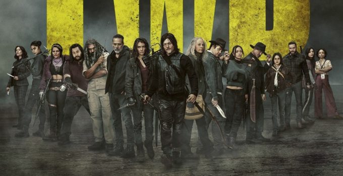 Pôster da última parte da 11ª temporada de The Walking Dead com todos os personagens principais.