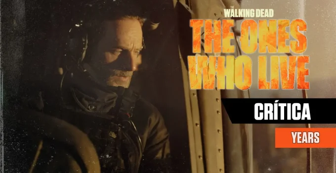 Rick comandando um helicóptero e olhando para baixo em cena do Episódio 1 de The Walking Dead: The Ones Who Live.