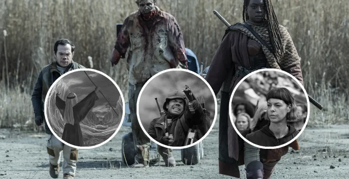 Montagem com imagem do Episódio 2 de The Walking Dead: The Ones Who Live e curiosidades/referências que foram destaques nele.