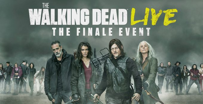Pôster oficial da última temporada de The Walking Dead com todos os personagens principais e a logo do The Finale Event.